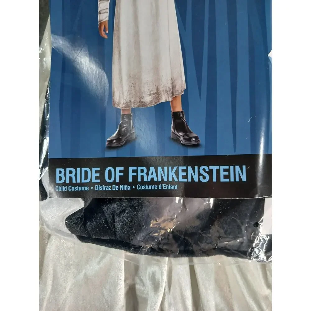 Bride of Frankenstein Costume Small (4-6X) Universal Monsters Dress & Wig NWT